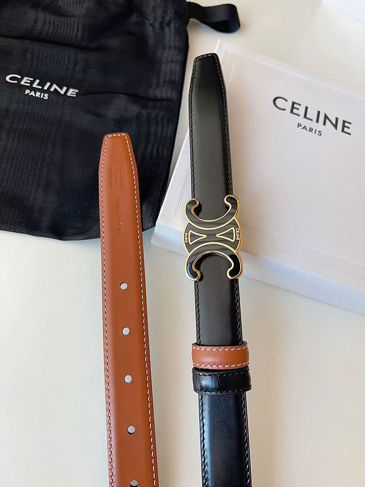 最高級セリーヌスーパーコピー CELINE ラグジュアリーレザーベルト メタルバックル付き 2.5cm 2632548 セリーヌ ベルト レディース - 画像 (4)
