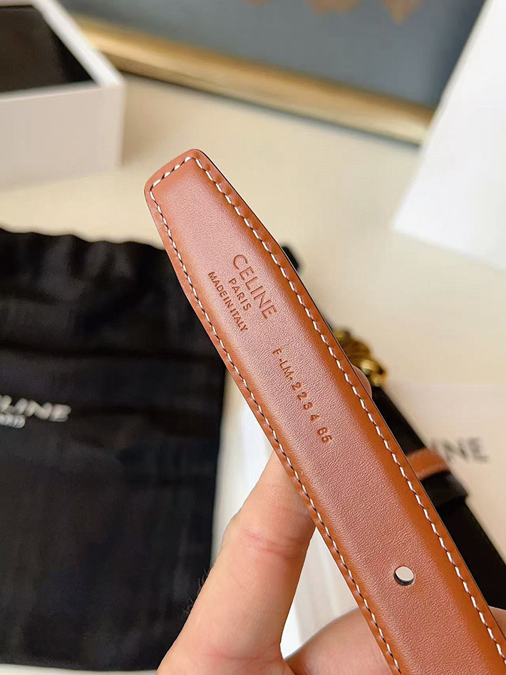 最高級セリーヌスーパーコピー CELINE ラグジュアリーレザーベルト メタルバックル付き 2.5cm 2632548 セリーヌ ベルト レディース - 画像 (3)