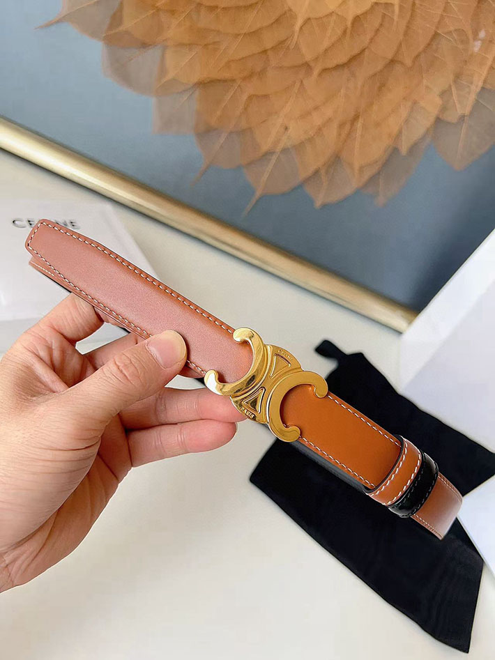 最高級セリーヌスーパーコピー CELINE ラグジュアリーレザーベルト メタルバックル付き 2.5cm 2632552 セリーヌ アウトレット店舗 - 画像 (8)