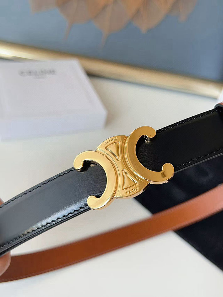 最高級セリーヌスーパーコピー CELINE ラグジュアリーレザーベルト メタルバックル付き 2.5cm 2632552 セリーヌ アウトレット店舗 - 画像 (5)