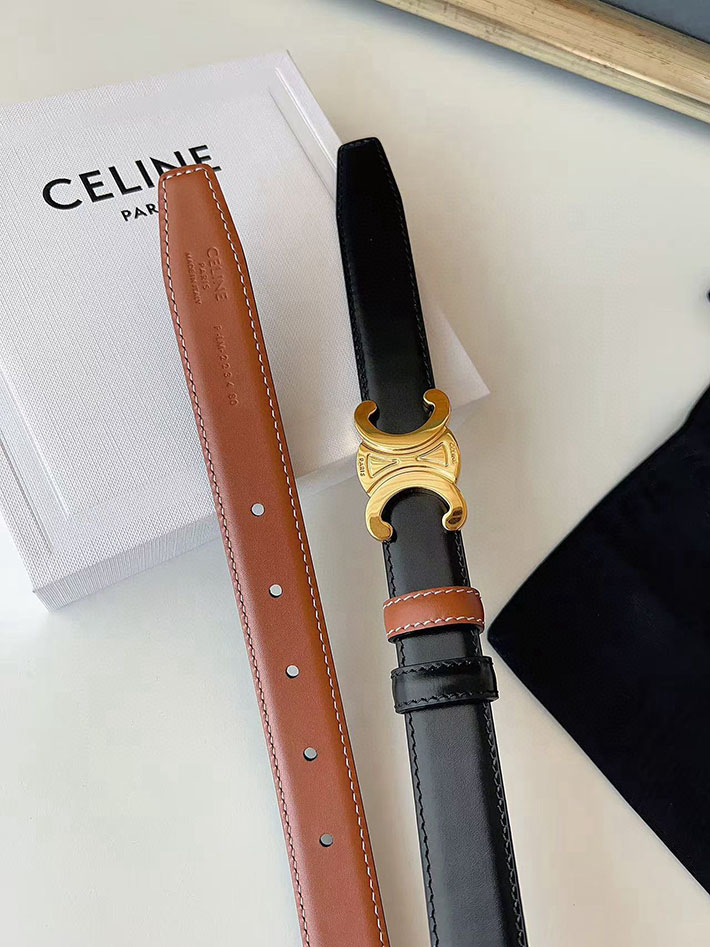 最高級セリーヌスーパーコピー CELINE ラグジュアリーレザーベルト メタルバックル付き 2.5cm 2632552 セリーヌ アウトレット店舗 - 画像 (3)
