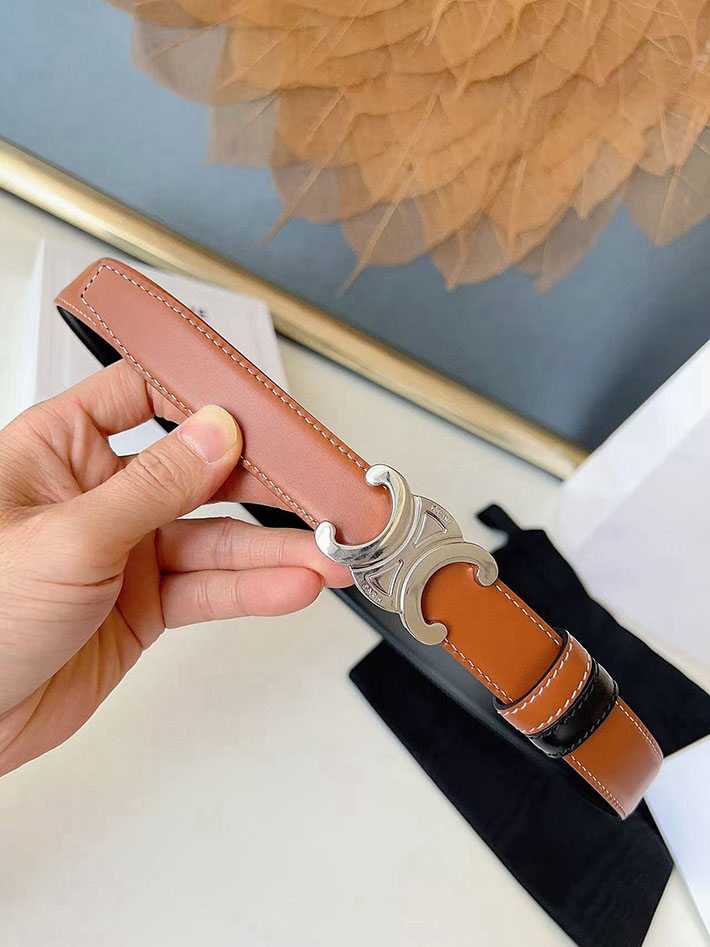 最高級セリーヌスーパーコピー CELINE ラグジュアリーレザーベルト メタルバックル付き 2.5cm 2632553 セリーヌ アウトレット 三田 - 画像 (6)