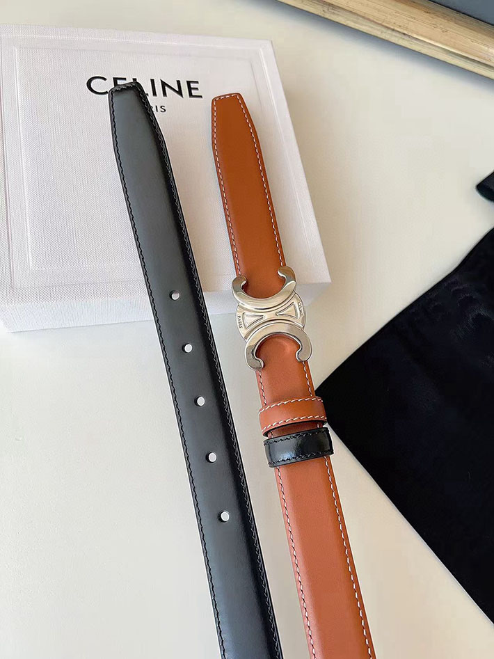 最高級セリーヌスーパーコピー CELINE ラグジュアリーレザーベルト メタルバックル付き 2.5cm 2632553 セリーヌ アウトレット 三田 - 画像 (3)