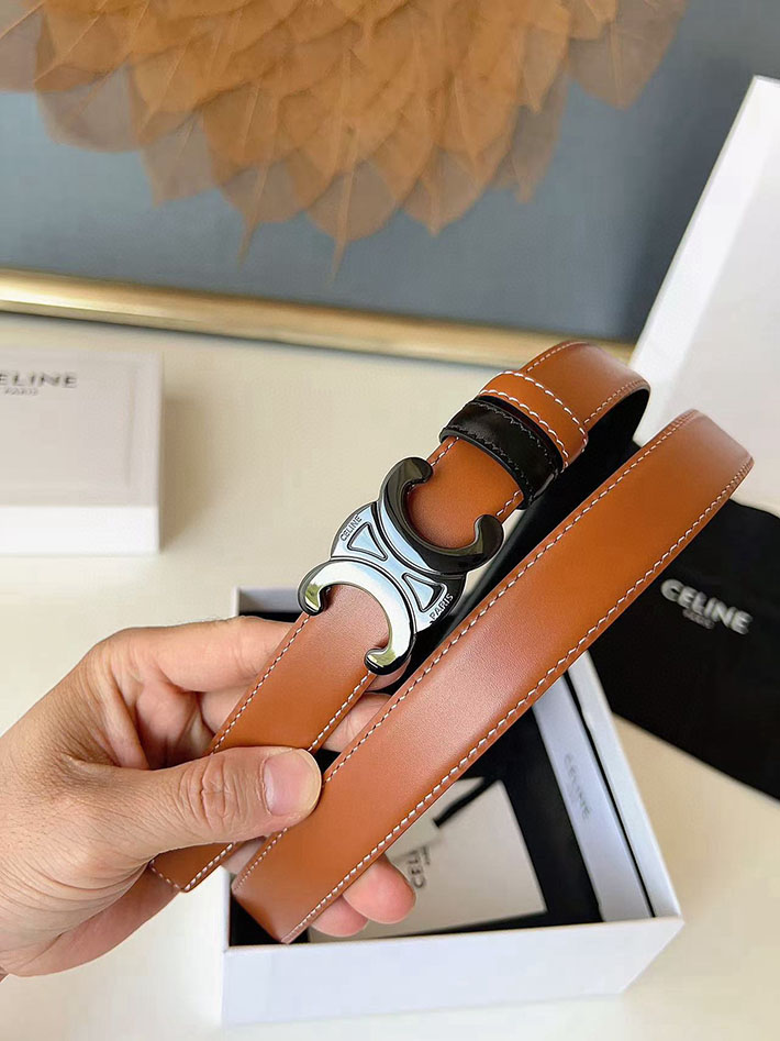 最高級セリーヌスーパーコピー CELINE ラグジュアリーレザーベルト メタルバックル付き 2.5cm 2632554 セリーヌ アウトレット 関西 - 画像 (5)