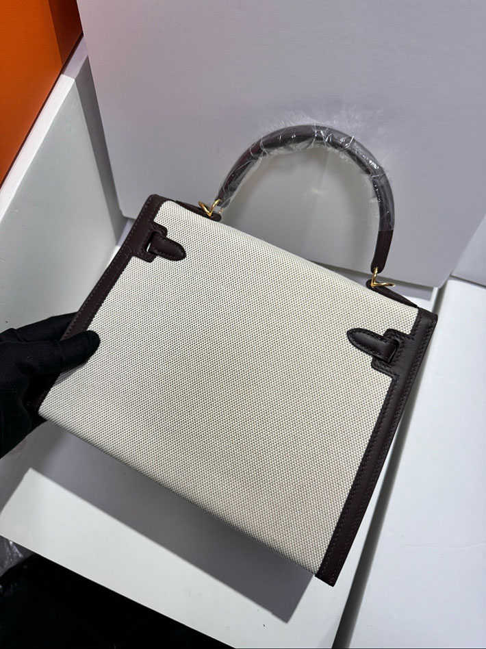 エルメス ケリー 25の通販 HERMES ケリー25 外縫い エベンヌ スイフト/トワルアッシュ ゴールド金具 2632650 エルメス ケリーバッグ - 画像 (4)