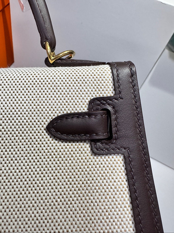 エルメス ケリー 25の通販 HERMES ケリー25 外縫い エベンヌ スイフト/トワルアッシュ ゴールド金具 2632650 エルメス ケリーバッグ - 画像 (3)