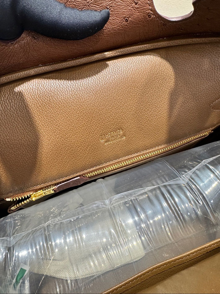 HERMES バーキンギリーズ 30 マロンフォンセ/エトリュクス/ムース オーストリッチ シャンパンゴールド金具 2632654 バーキンギリーズ - 画像 (2)