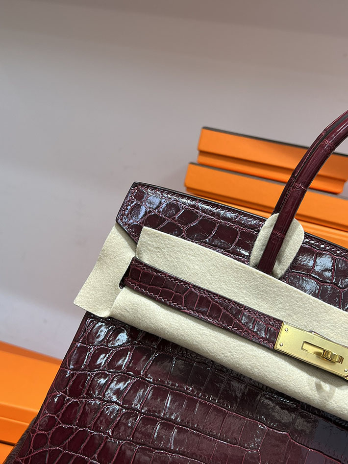 エルメス バーキン 30の通販 HERMES バーキン30 ルージュアッシュ クロコダイル ゴールド金具 H025584CC55 バーキン30 クロコ 定価 - 画像 (7)