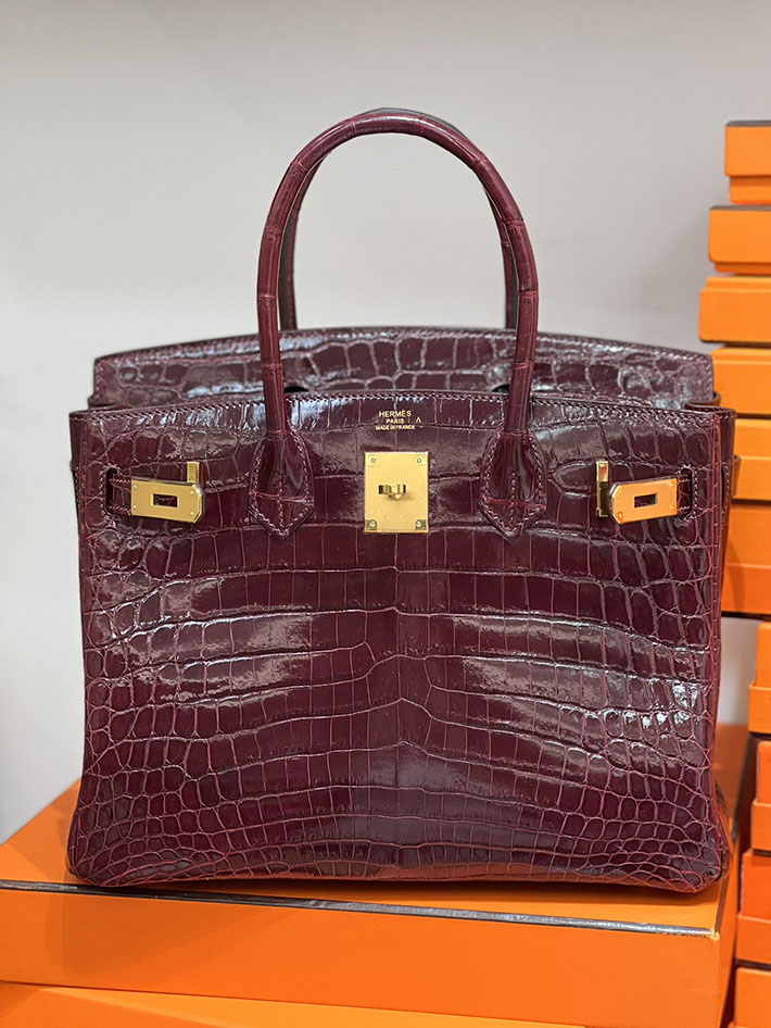エルメス バーキン 30の通販 HERMES バーキン30 ルージュアッシュ クロコダイル ゴールド金具 H025584CC55 バーキン30 クロコ 定価 - 画像 (5)