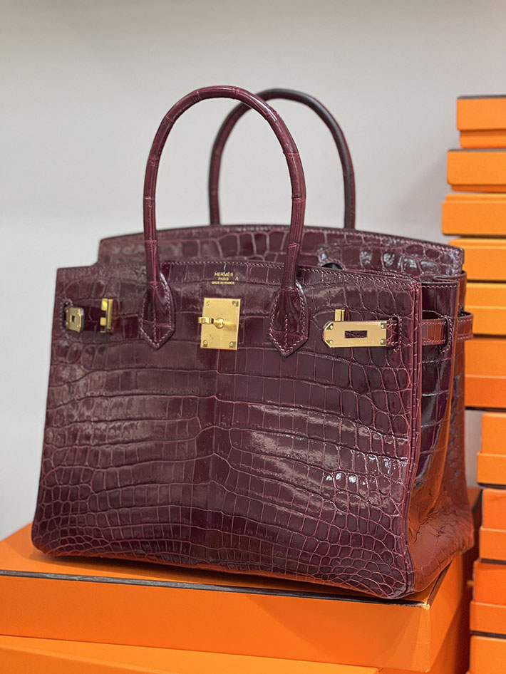 エルメス バーキン 30の通販 HERMES バーキン30 ルージュアッシュ クロコダイル ゴールド金具 H025584CC55 バーキン30 クロコ 定価 - 画像 (4)
