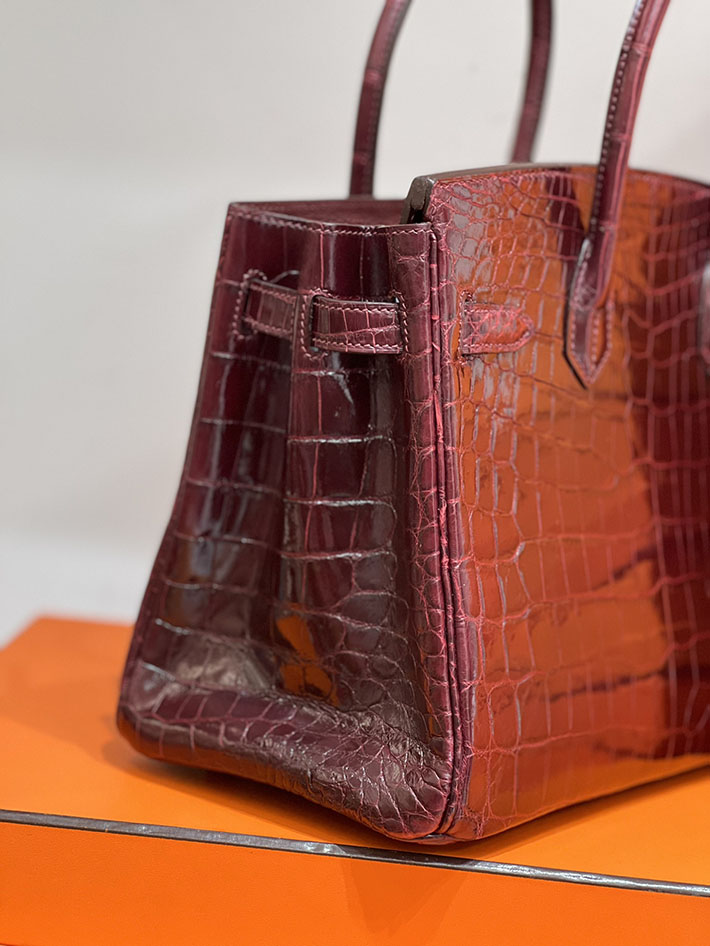 エルメス バーキン 30の通販 HERMES バーキン30 ルージュアッシュ クロコダイル ゴールド金具 H025584CC55 バーキン30 クロコ 定価 - 画像 (3)