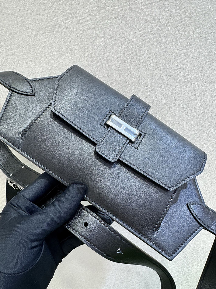 エルメス エラン ポケット 24の通販 HERMES エラン ポケット 24 ブラック スイフト シルバー金具 2632664 エルメス ウエストバッグ - 画像 (9)