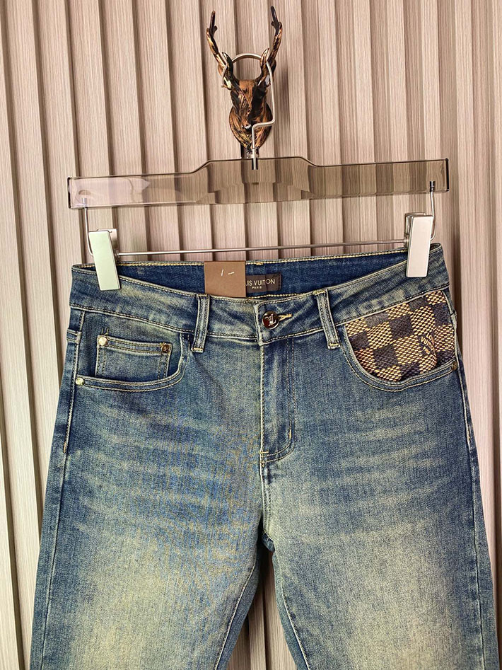最高級ルイヴィトンスーパーコピー Louis Vuitton 服 2026新作 ダミエ柄デニムパンツ 2632811 ルイヴィトン デニムパンツ メンズ - 画像 (7)