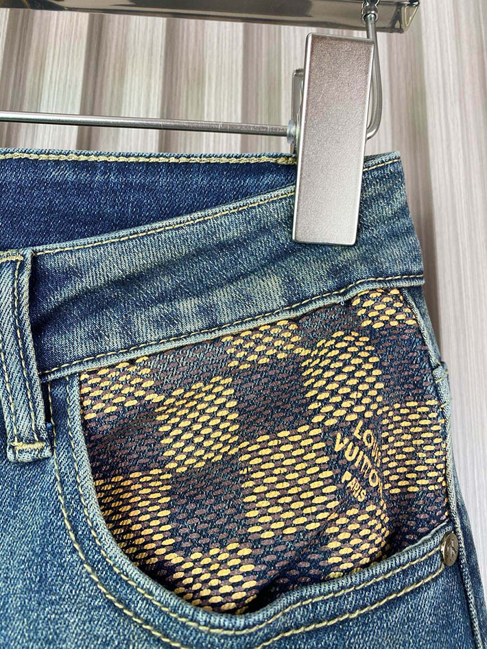 最高級ルイヴィトンスーパーコピー Louis Vuitton 服 2026新作 ダミエ柄デニムパンツ 2632811 ルイヴィトン デニムパンツ メンズ - 画像 (6)