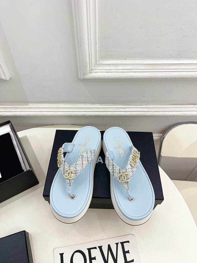 CHANELシャネルスーパーコピー ライトブルーサンダル