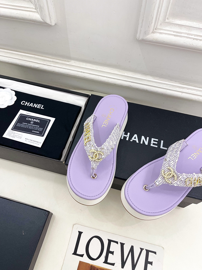 【CHANELシャネルスーパーコピー ラベンダーサンダル】2026SS 春夏新作 シャネルのサンダルツートーン ダイヤモンド ラベンダーサンダル - 画像 (6)