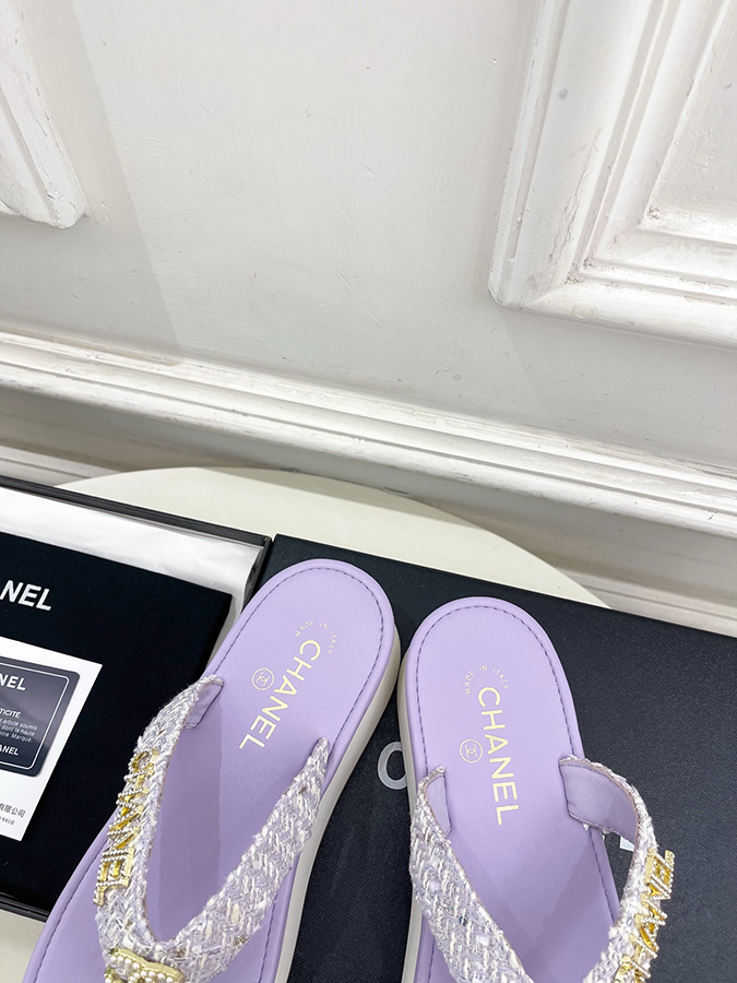 【CHANELシャネルスーパーコピー ラベンダーサンダル】2026SS 春夏新作 シャネルのサンダルツートーン ダイヤモンド ラベンダーサンダル - 画像 (7)