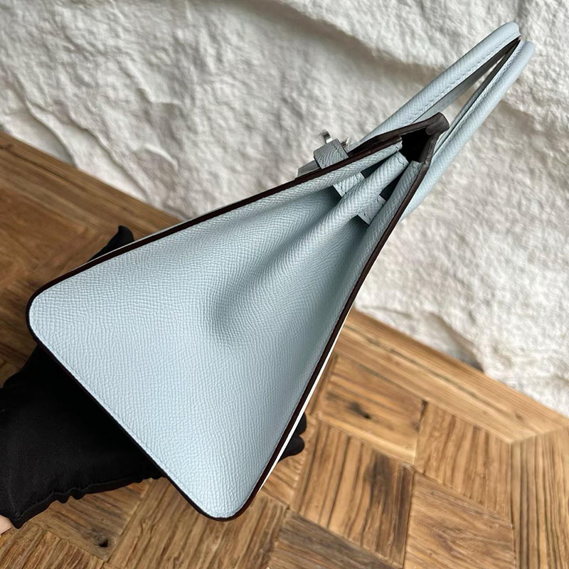 エルメス バーキン 並行輸入 HERMES バーキン25セリエ ブルーブリュム ヴォーエプソン シルバー金具 H082302CKT0 エルメスバーキンスーパーコピー - 画像 (6)
