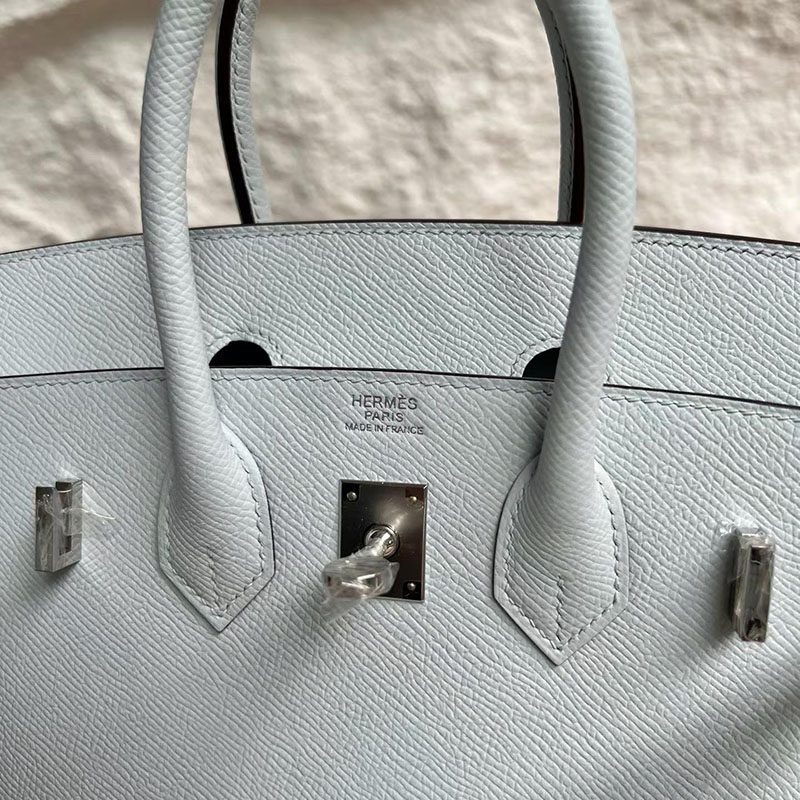 エルメス バーキン 並行輸入 HERMES バーキン25セリエ ブルーブリュム ヴォーエプソン シルバー金具 H082302CKT0 エルメスバーキンスーパーコピー - 画像 (5)