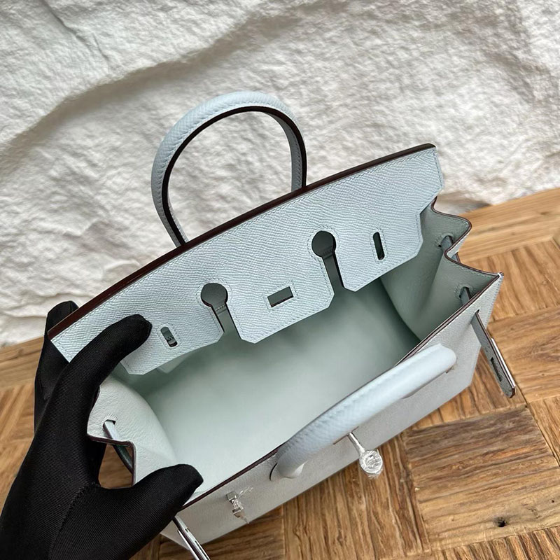 エルメス バーキン 並行輸入 HERMES バーキン25セリエ ブルーブリュム ヴォーエプソン シルバー金具 H082302CKT0 エルメスバーキンスーパーコピー - 画像 (3)