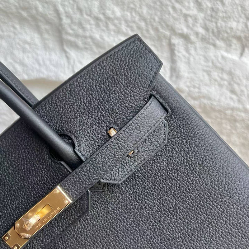 エルメス バーキン 並行輸入 HERMES バーキン30 黒 ブラック フィヨルド ゴールド金具 2634003 エルメスバーキン30コピー - 画像 (9)