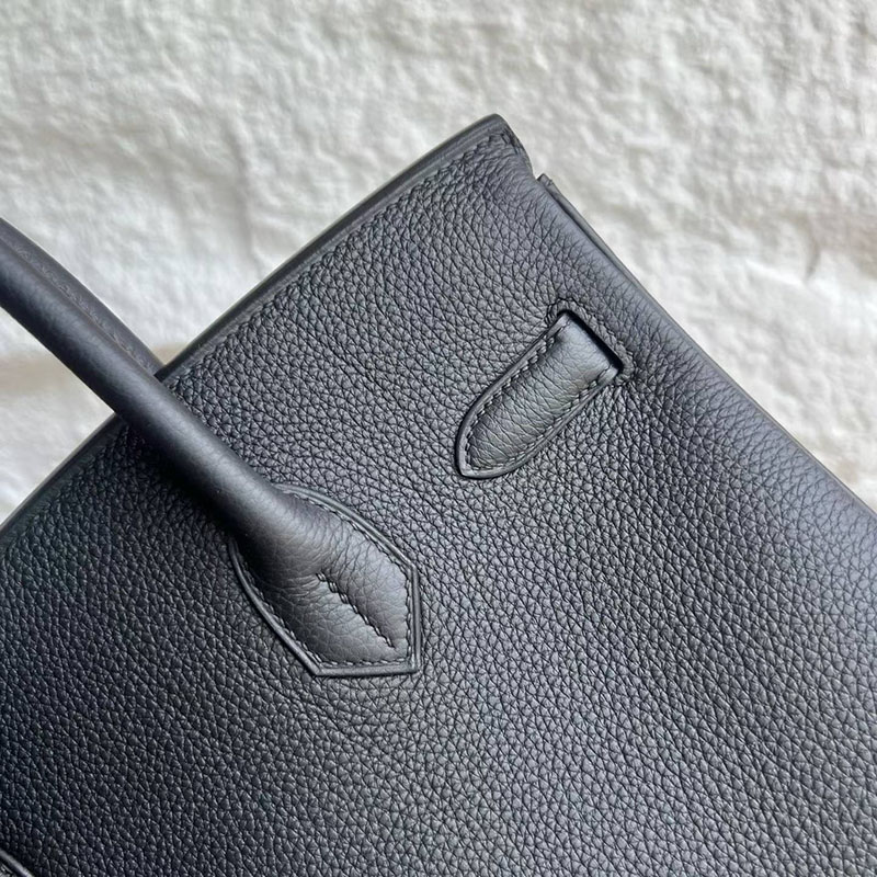 エルメス バーキン 並行輸入 HERMES バーキン30 黒 ブラック フィヨルド ゴールド金具 2634003 エルメスバーキン30コピー - 画像 (7)