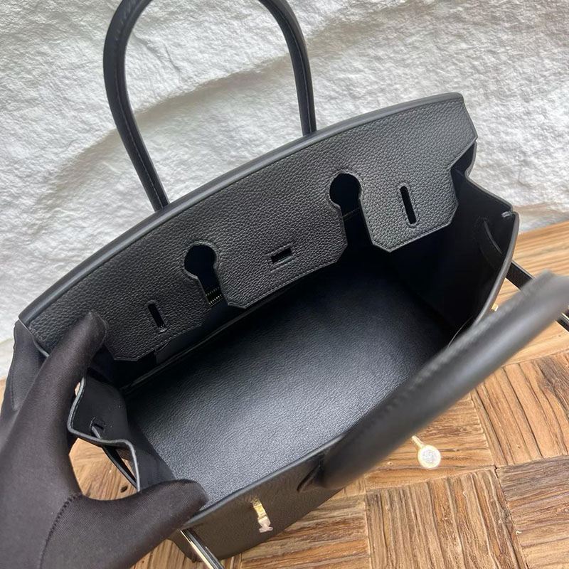 エルメス バーキン 並行輸入 HERMES バーキン30 黒 ブラック フィヨルド ゴールド金具 2634003 エルメスバーキン30コピー - 画像 (5)