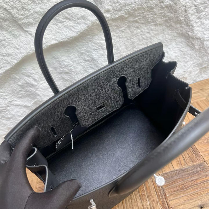 エルメス バーキン 並行輸入 HERMES バーキン30 黒 ブラック フィヨルド シルバー金具 2634004 バーキン 30 黒 定価 - 画像 (5)