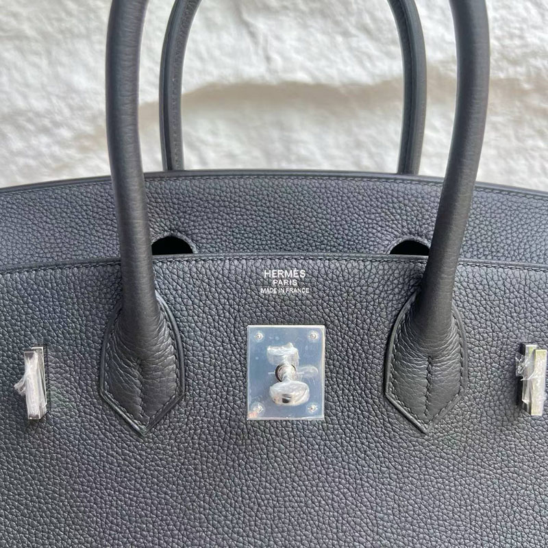 エルメス バーキン 並行輸入 HERMES バーキン30 黒 ブラック フィヨルド シルバー金具 2634004 バーキン 30 黒 定価 - 画像 (3)