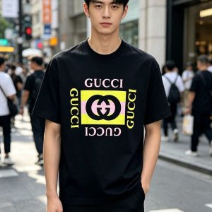 グッチ 服 アウトレット GUCCI グッチ コットン メンズ ブラック ロゴ Tシャツ ブラックclothes2026006 グッチTシャツ アウトレット