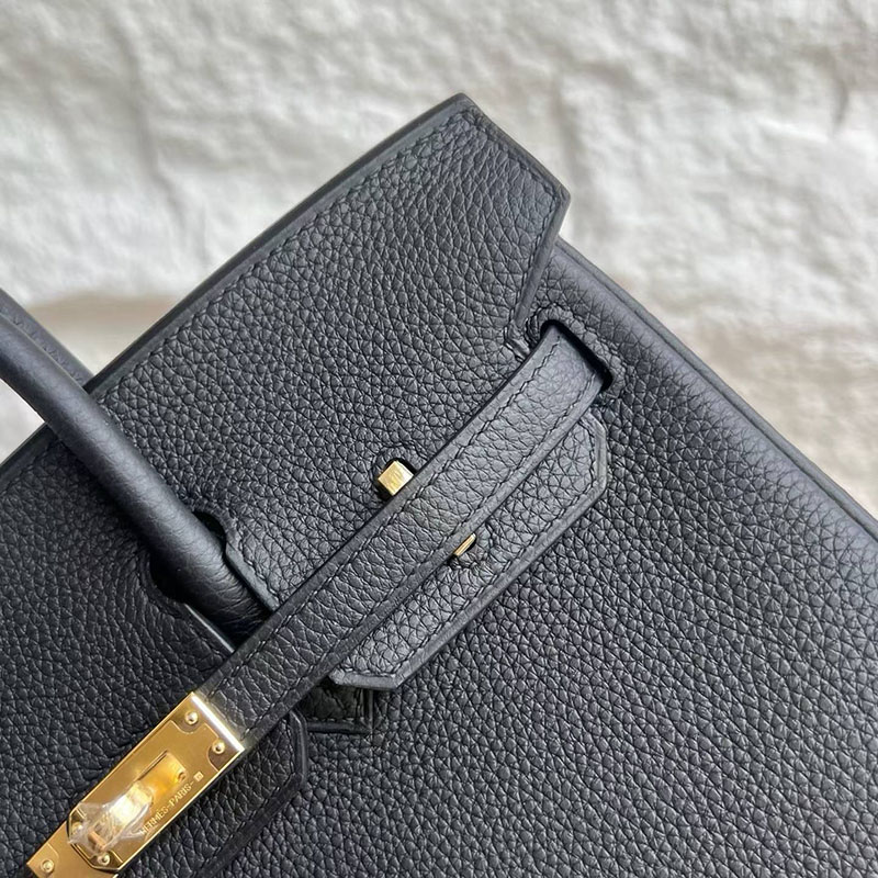 エルメス バーキン 並行輸入 HERMES バーキン25 黒 ブラック フィヨルド ゴールド金具 2634006 エルメスバーキン25コピー - 画像 (9)