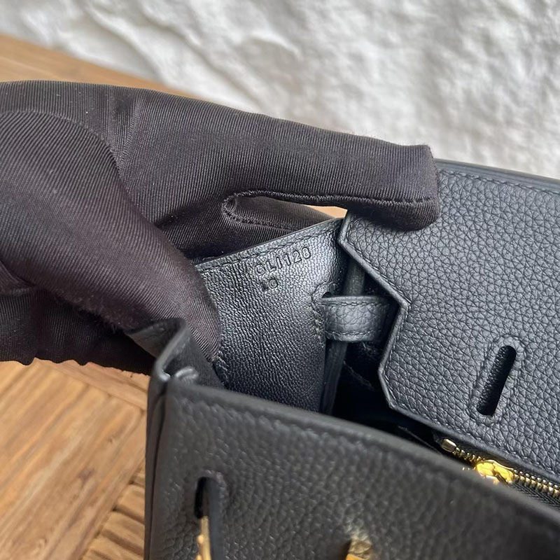 エルメス バーキン 並行輸入 HERMES バーキン25 黒 ブラック フィヨルド ゴールド金具 2634006 エルメスバーキン25コピー - 画像 (4)