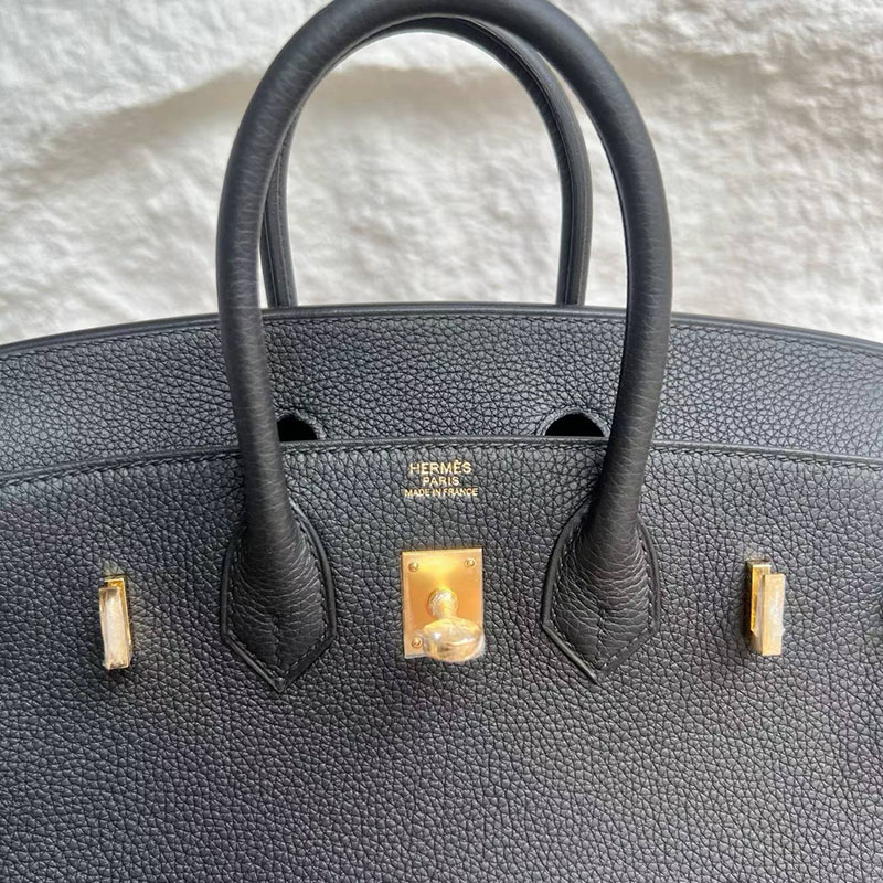 エルメス バーキン 並行輸入 HERMES バーキン25 黒 ブラック フィヨルド ゴールド金具 2634006 エルメスバーキン25コピー - 画像 (3)