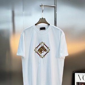 グッチ 服 アウトレット GUCCI グッチ 馬の刺繍入りTシャツ 男女兼用 clothes20260017 グッチ カジュアルTシャツ