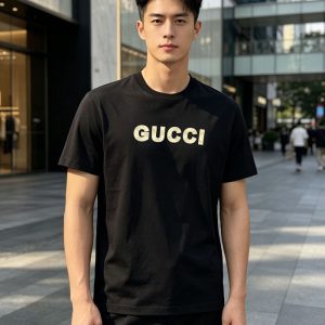 グッチ 服 アウトレット GUCCI グッチ シルク クラシックなメンズ半袖Tシャツ clothes20260021 グッチ メンズ シルク Tシャツ