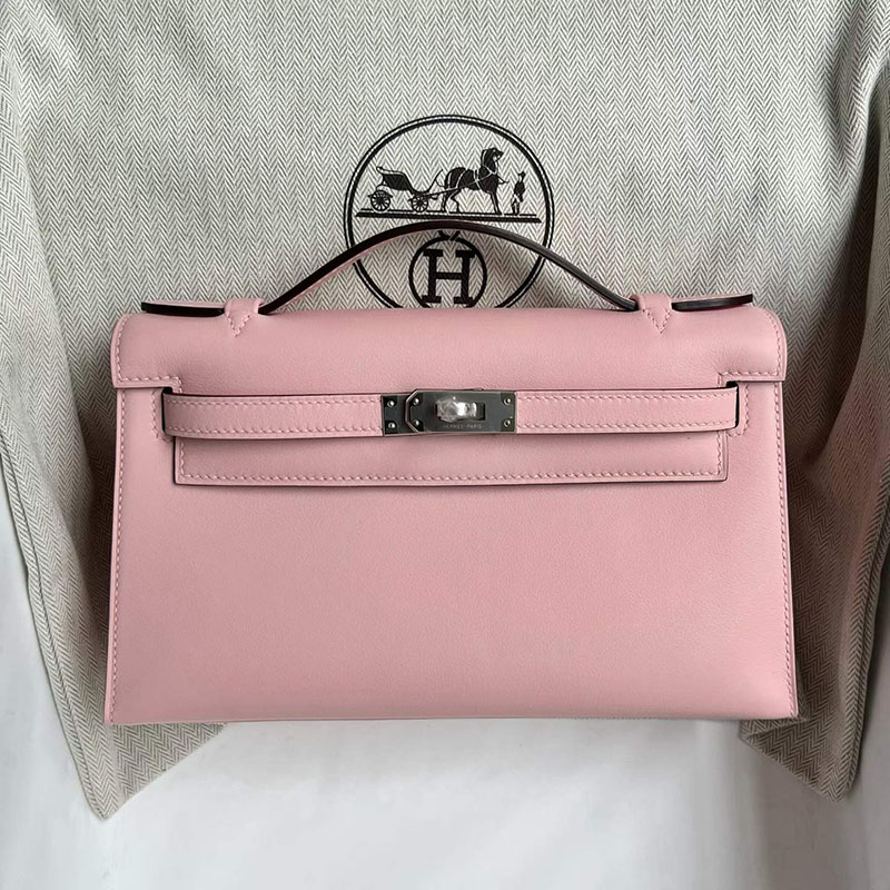 エルメスコピー通販 HERMES ポシェットケリー ローズサクラ スイフト シルバー金具 H084047CK3Q エルメス ポシェット ケリー 定価 - 画像 (2)