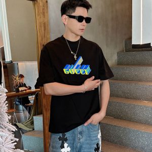 グッチ 服 アウトレット GUCCI グッチ コットン メンズ クルーネック 半袖Tシャツ clothes20260028 メンズ Tシャツ おすすめ