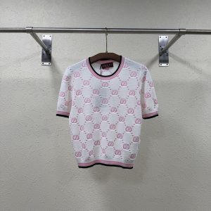 グッチ 服 アウトレット GUCCI グッチコットン ラウンドネックニット clothes20260031 GUCCI 女士半袖 ニット