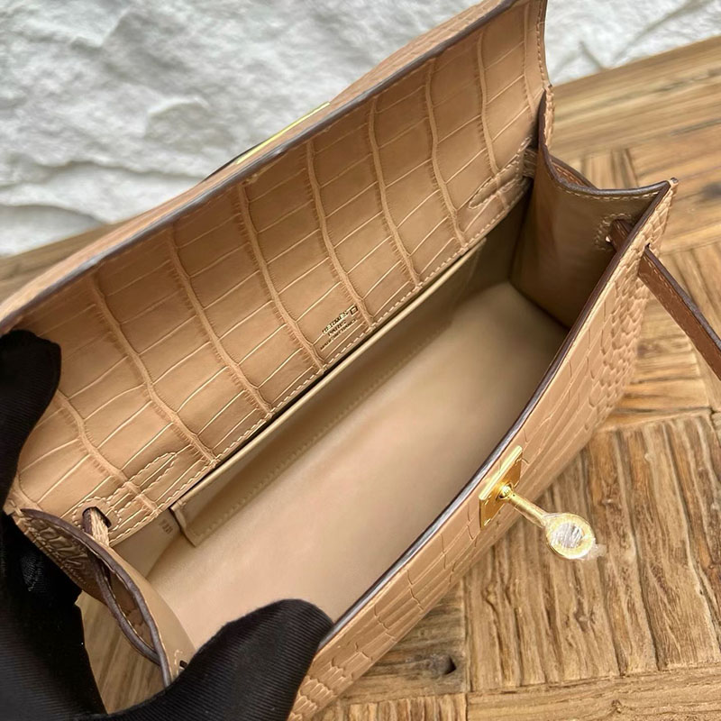 エルメスコピー通販 HERMES ポシェットケリー チャイ クロコダイル ゴールド金具 H061129CC0M エルメス ケリー クロコ - 画像 (5)