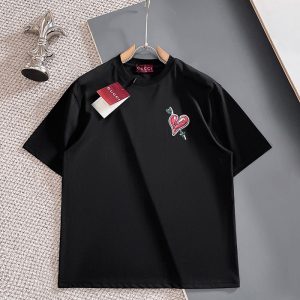 グッチ 服 アウトレット GUCCI グッチ コットン ハート刺繍パッチ付き ジャージーTシャツ clothes20260037 メンズ かっこいい Tシャツ