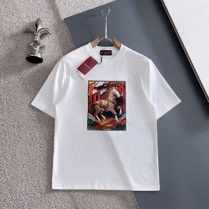グッチ 服 アウトレット GUCCI グッチ コットン 新作の夏用半袖Tシャツ clothes20260041 半袖Tシャツ メンズ おしゃれ