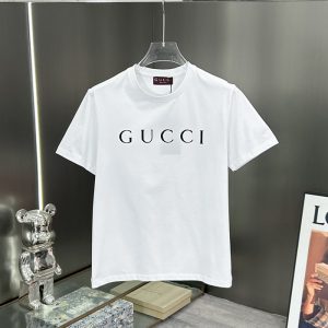 グッチ 服 アウトレット GUCCI グッチ コットン メンズ純綿Tシャツ clothes20260044 グッチ プリントホワイト Tシャツ