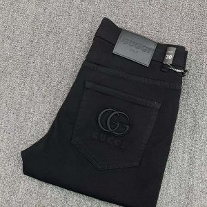 グッチ 服 アウトレット GUCCI グッチ 高級カスタムブラックジーンズ clothes20260047 GUCCI ジーンズ メンズ
