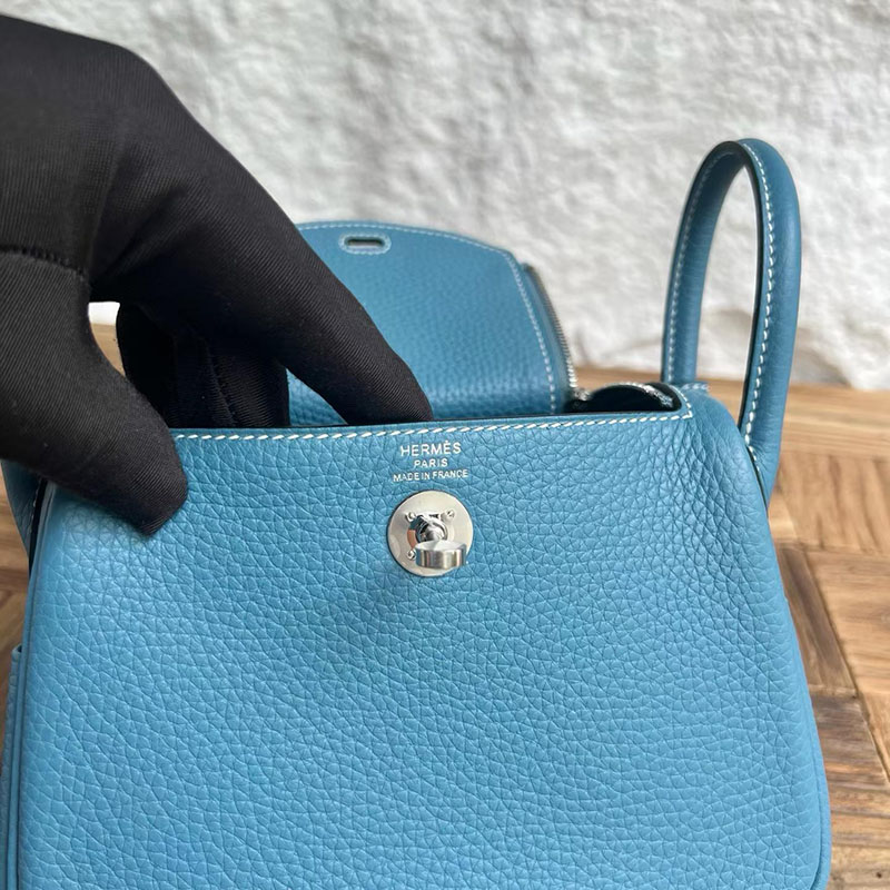 エルメスコピー通販 HERMES ミニリンディ ニューブルージーン トリヨンクレマンス シルバー金具 H082608CKD2 エルメス ミニバッグ コピー - 画像 (3)