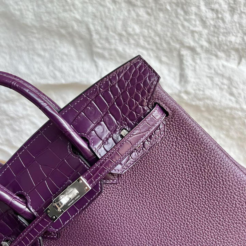 エルメスコピー通販 HERMES バーキン25 タッチ カシス トゴ/クロコダイル シルバー金具 H082823CKN5 バーキン タッチ 25 定価 - 画像 (9)
