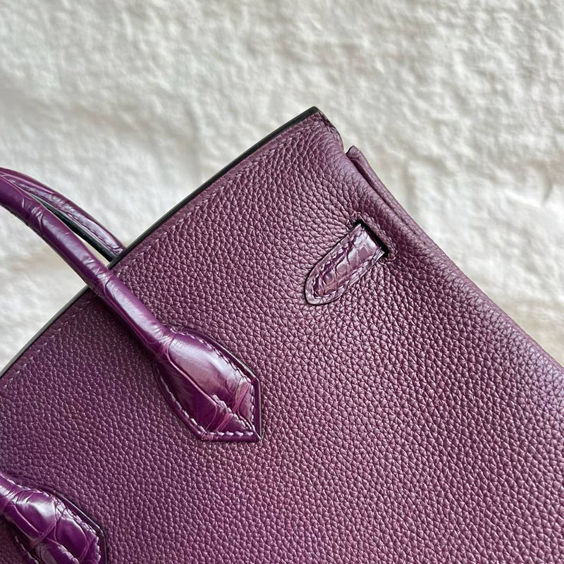 エルメスコピー通販 HERMES バーキン25 タッチ カシス トゴ/クロコダイル シルバー金具 H082823CKN5 バーキン タッチ 25 定価 - 画像 (7)