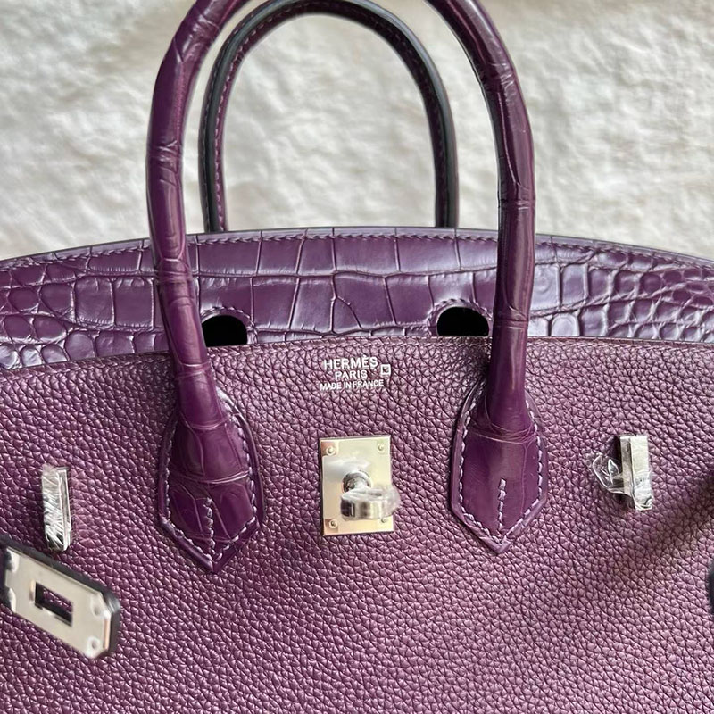 エルメスコピー通販 HERMES バーキン25 タッチ カシス トゴ/クロコダイル シルバー金具 H082823CKN5 バーキン タッチ 25 定価 - 画像 (3)
