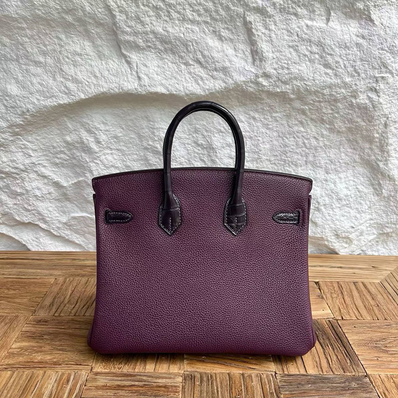 エルメスコピー通販 HERMES バーキン25 タッチ カシス トゴ/クロコダイル シルバー金具 H082823CK59 バーキン クロコ 定価 - 画像 (8)