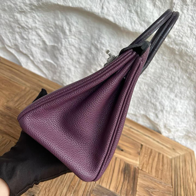 エルメスコピー通販 HERMES バーキン25 タッチ カシス トゴ/クロコダイル シルバー金具 H082823CK59 バーキン クロコ 定価 - 画像 (6)