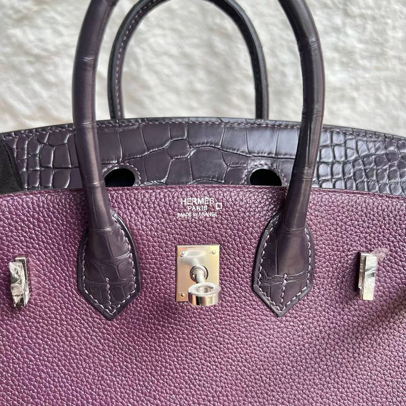 エルメスコピー通販 HERMES バーキン25 タッチ カシス トゴ/クロコダイル シルバー金具 H082823CK59 バーキン クロコ 定価 - 画像 (3)